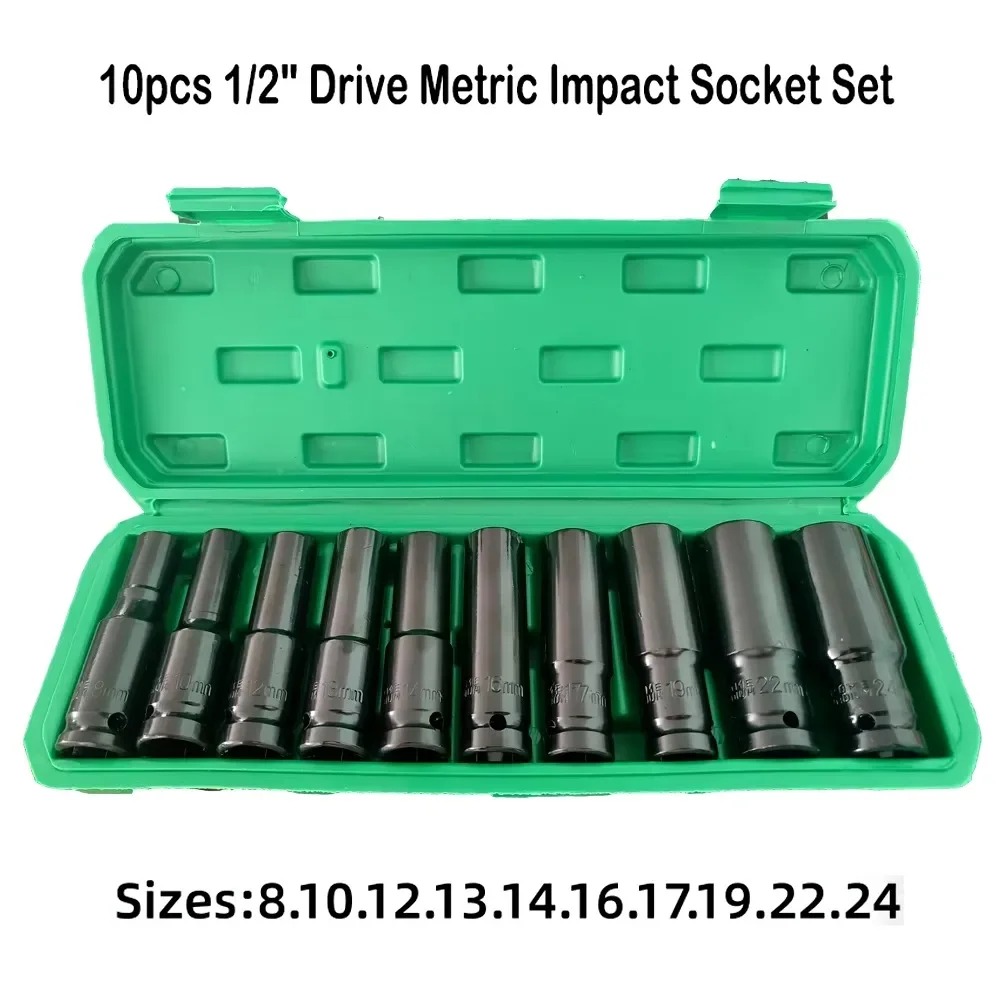 Pneumatic Impact Wrench - Universal Drive Metric Impact Socket Set
