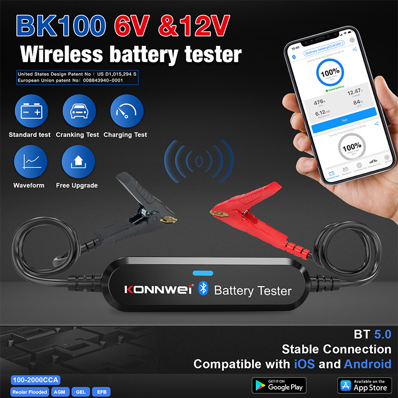 KONNWEI BK200 BK100 6V-12V-24V - Battery Load Tester review and price