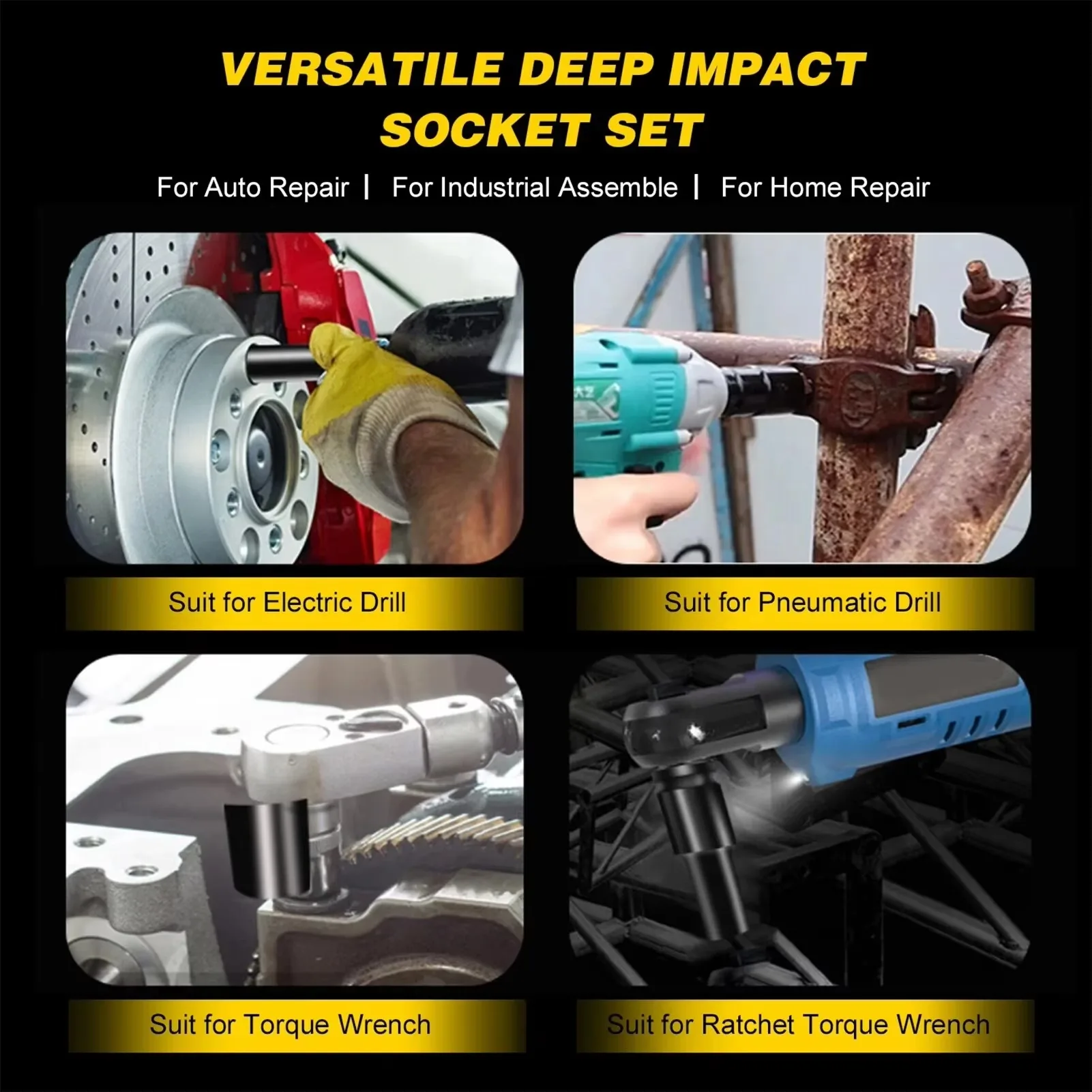 10PCS Metric Impact Socket Wre - Pneumatic Impact Wrench review and price